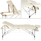 Aluminium-Massageliege Massagetisch Massagebank, 3 Zonen klappbar inkl. Tasche
