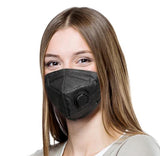 Ventil-Atemschutzmaske 5-lagig, schwarz. Black-Label.