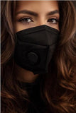 Ventil-Atemschutzmaske 5-lagig, schwarz. Black-Label.
