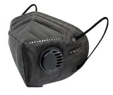 Ventil-Atemschutzmaske 5-lagig, schwarz. Black-Label.