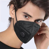 Ventil-Atemschutzmaske 5-lagig, schwarz. Black-Label.