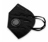 Ventil-Atemschutzmaske 5-lagig, schwarz. Black-Label.