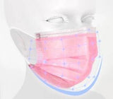 MNS Atemschutzmasken "OP-Maske" 3-lagig, rosa.