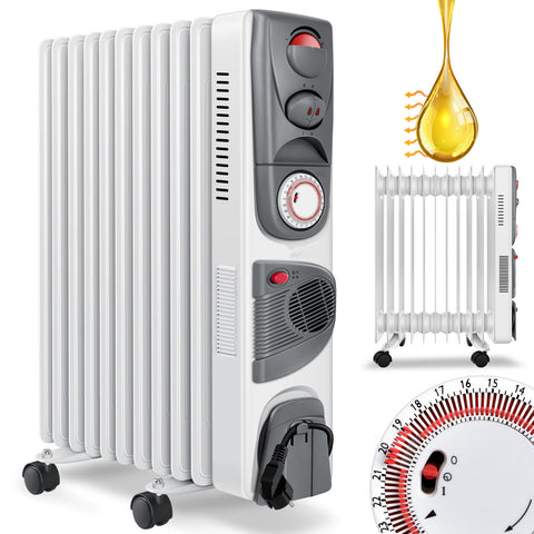 Ölradiator 2500 Watt Öl Radiator Elektroheizung Heizer Heater 24h Zeituhr Timer
