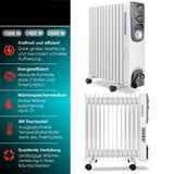 Ölradiator 2500 Watt Öl Radiator Elektroheizung Heizer Heater 24h Zeituhr Timer