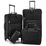 Reisekoffer-Set, 4-teilig, Stoff, stabile Ausführung, schwarz