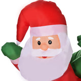 Aufblasbarer Weihnachtsmann mit zwei Rentieren auf Schlitten, 120 cm hoch und 210 cm breitmit LED-Beleuchtung. Weihnachten Deko Luftfigur