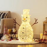 Schneemann Weihnachtsdeko mit LED-Beleuchtung warmweiß, 90cm