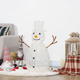 Schneemann Weihnachtsdeko mit LED-Beleuchtung warmweiß, 90cm
