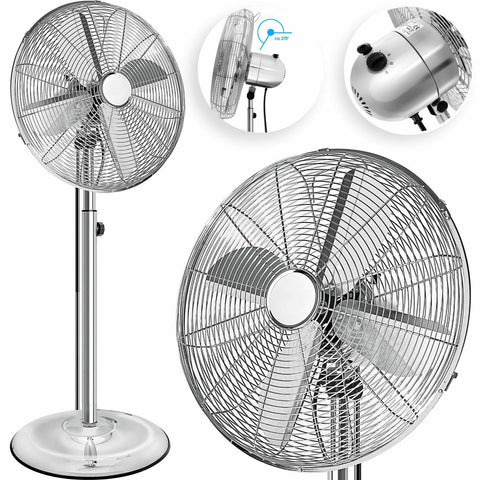 Stand-Windmaschine aus Vollmetall, 3-Geschwindigkeitsstufen, chrom