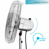 Stand-Windmaschine aus Vollmetall, 3-Geschwindigkeitsstufen, chrom