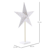 Tischlampe Weihnachtsstern Lampe Papierstern Lampe Leuchtstern weiß+gold, 71cm hoch