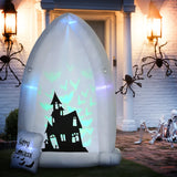 Grabstein Halloweendeko mit Lichtprojektion und Gebläse 1,50 x 0,90 x 2,10 m