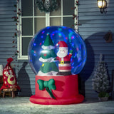 Aufblasbarer Kristallkugel mit Weihnachtsmann und Tannenbaum, 150 cm mit LED-Beleuchtung. Weihnachten Deko Luftfigur, wetterfest