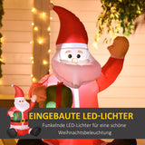 Aufblasbarer Weihnachtsmann sitzend mit Geschenk, 120 cm mit LED-Beleuchtung. Weihnachten Deko Luftfigur