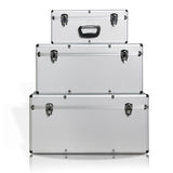 Aluminium-Transportkisten, 3er Set, schwarz oder silber