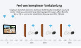 Überwachungskamera 4 Livebild Kamera Set mit 31 cm Monitor. 5 Megapixel. Schwenkbar. App.