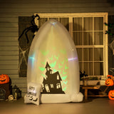 Grabstein Halloweendeko mit Lichtprojektion und Gebläse 1,50 x 0,90 x 2,10 m