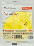 FFP2 Gelbe Gesichtsmasken Sondermodell 5-lagig. (CE2841 EN 149:2001 + A1:2009)