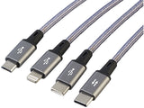 Multifunktions-Ladekabel für alle Ladebedürfnisse 8in1 USB-C/A zu USB-C/Micro-USB/Lightning