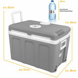 40 Liter Kühlbox, mobile Kühltruhe, Mini-Kühlschrank 12 Volt / 230 Volt - Softrollen-Fahrwerk