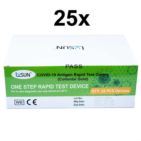 Lysun Corona Schnelltest. BfArM 060/20 gelistet. 100% Spezifität. Genial: Als Lolli (Speichel am Stäbchen) oder vorderer Nasenabstrich.