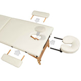 Holz-Massageliege Massagetisch Massagebank, 3 Zonen. Klappbar inkl. Tasche