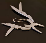 Multitool mit Zange, Messer, Feile, Schraubenzieher (Kreuz und Schlitz) Beißzange.