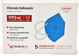 FFP2 Hellblau Atemschutzmasken Sondermodell 5-lagig. (CE2841 EN 149:2001 + A1:2009)