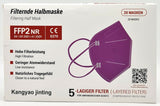 FFP2 Purple Atemschutzmasken Sondermodell 5-lagig. (CE2841 EN 149:2001 + A1:2009)