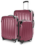 Reisekoffer-Set, 3 teilig, pink