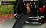 Hunderampe klappbar Hundetreppe Hundeautorampe Auto Kofferraumrampe für Haustiere Einstiegshilfe für Kofferraum, bis 90 kg, 156x40cm, leicht Stabil, rutschfest Hunde-Treppe, Schwarz