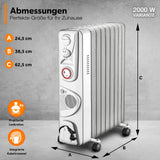 Radiator Heizung. 2000W. Einstellbar mit Thermostat. Mit Rippen. Ölheizung.