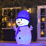 Aufblasbarer Schneemann mit Drehlichtern, 180 cm mit LED-Beleuchtung. Weihnachten Deko Luftfigur