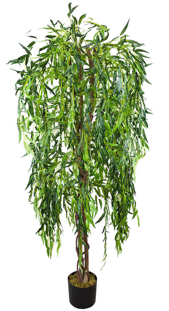 Künstliche Trauerweide Weidenbaum mit Naturstamm 180 cm – Poochy-Couture