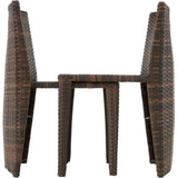Polyrattan Sitzgruppe 2er Set mit Tisch. Bistrotisch, Bistroset. platzsparend ineinander zu schieben. 3 Farben.
