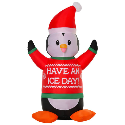 Aufblasbarer Pinguin, 188 cm mit LED-Beleuchtung. Weihnachten Deko Luftfigur