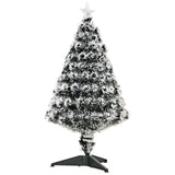 Weihnachtsbaum Tannenbaum Christbaum LED Lichtfaser Stern, grünweiß, multicolor, 90 cm