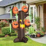 Aufblasbarer riesiger Spukbaum mit Kürbissen, 240 cm mit LED-Beleuchtung. Halloween Deko Luftfigur