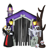 Aufblasbares Halloween Spukhaus, 260 cm mit LED-Beleuchtung. Halloween Deko Luftfigur