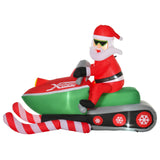 Aufblasbarer Weihnachtsmann auf Snowmobil 1,6 m Nikolaus Santa LED IP44 Polyester