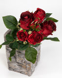 Rosenbund Rosenstrauß 28 cm, rot. 5 Rosenblüten