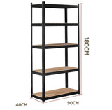 2er Set schwarze Schwerlastregale 180 x 90 x 40 cm jeweils bis 875 kg