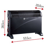 Konvektor Heizung schwarz 3 Heizstufen: 750 / 1250 / 2000 Watt