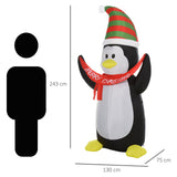 Aufblasbarer Pinguin, 243 cm mit LED-Beleuchtung. Weihnachten Deko Luftfigur