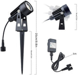 LED Gartenlicht 8er Set mit Gartenspieß. 8 x 3 Watt LED-Licht. Warmweiß.