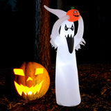 Aufblasbares großes Gespenst Nr. 2 mit Kürbis, 180 cm mit LED-Beleuchtung. Halloween Deko Luftfigur