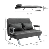 Schlafsofa Doppelsofa dunkelgrau 111 cm breit, mit Armlehne Schlafsessel Gästebett Klappbett