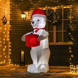 Aufblasbarer Weihnachts-Eisbär, 180 cm mit LED-Beleuchtung. Weihnachten Deko Luftfigur