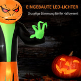 Aufblasbares Kürbis-Gespenst, 270 cm mit LED-Beleuchtung. Halloween Deko Luftfigur